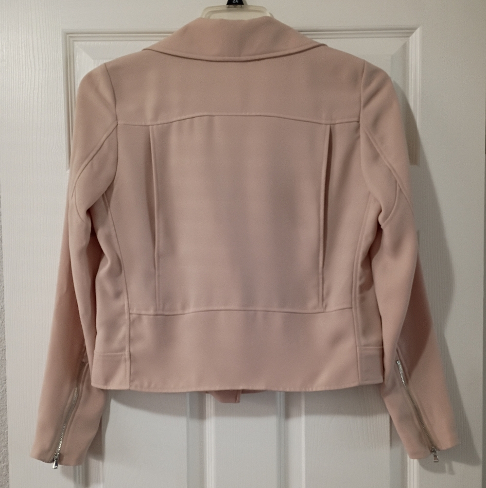 Kenneth Cole Pinkish-Nude Moto Jacket Size S - Picture 3 of 9